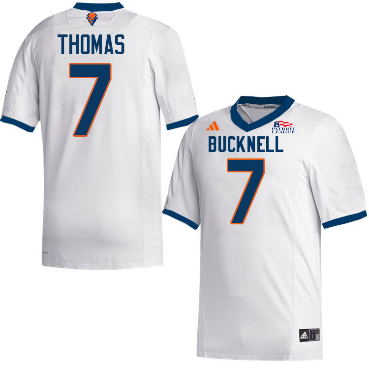 Bucknell Bison #7 Tariq Thomas College Football Jerseys,Uniforms-White